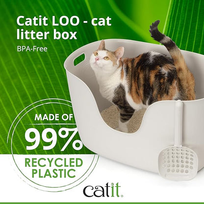 Catit Loo Litter Box, White, with Scoop