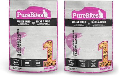 PureBites Freeze Dried Dog Treats, Salmon, 70g | 2.47oz Pack of 2