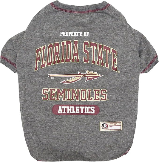 Pets First Collegiate FLORIDA STATE SEMINOLES Dog T-Shirt, Small. - Licensed Shirt for Pets Team Colored with Team Logos.- Premium Stretchable Materials for the Comfrot of your Dog & Cat.