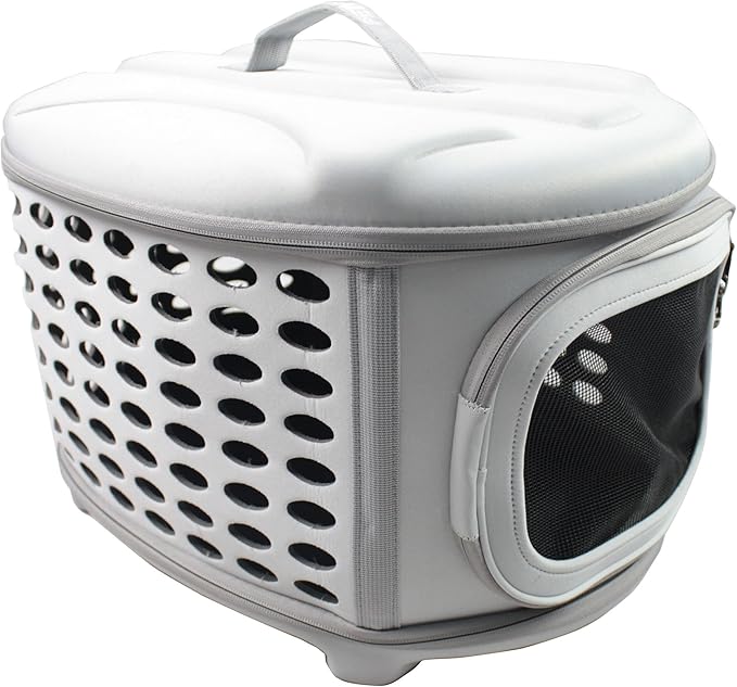 Pet Life ® Circular Shelled Military-Grade Lightweight Collapsable Travel Airline Approved Cat and Dog Carrier or Pet Kennel with Shoulder Straps
