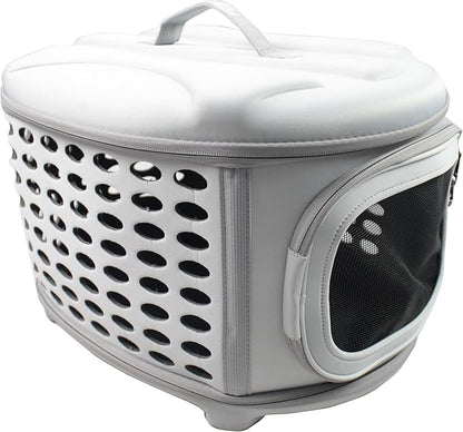 Pet Life ® Circular Shelled Military-Grade Lightweight Collapsable Travel Airline Approved Cat and Dog Carrier or Pet Kennel with Shoulder Straps