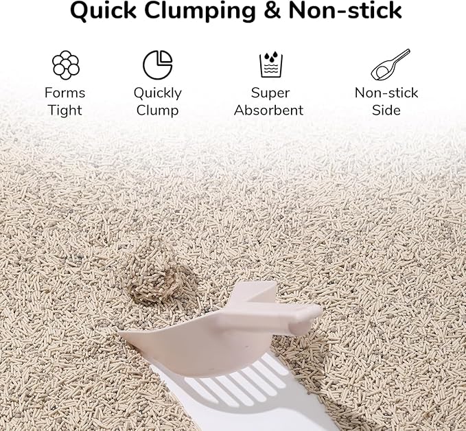 FUKUMARU Tofu Cat Litter - White Tea Scented Natural Lightweight Cat Litter Pellets, Dust Free Quick Clumping, Effective Odor Control, Flushable, Low Tracking, 24lb (6lb x 4 Bags)