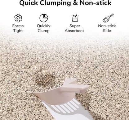 FUKUMARU Tofu Cat Litter - White Tea Scented Natural Lightweight Cat Litter Pellets, Dust Free Quick Clumping, Effective Odor Control, Flushable, Low Tracking, 24lb (6lb x 4 Bags)