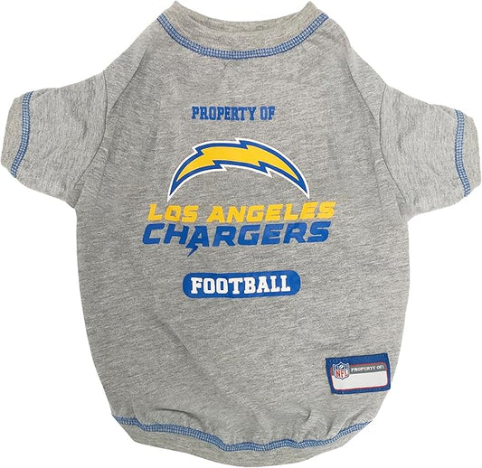 NFL Los Angeles Chargers Dog T-shirt X-Small. - Licensed Shirt for Pets Team Colored with Team Logos- Premium Stretchable Materials for the comfort of your Dog & Cat