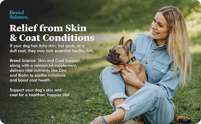 Skin and Coat Supplement Powder for Small Dogs- Anti Allergy Treatment and Itching Relief- with Vitamins A, E and Biotin - Care Products and Shedding Control Supplements for Itchy Pets