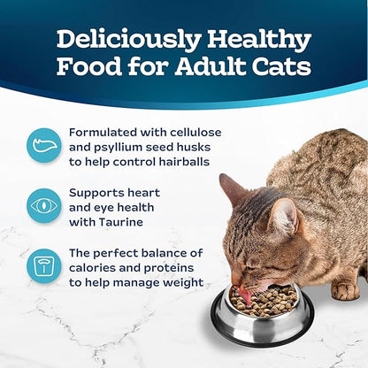 Blue Buffalo Tastefuls Weight & Hairball Control Natural Dry Food for Adult Cats, 3-lb. Resealable Bag