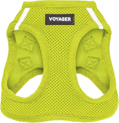 Best Pet Supplies Voyager Step-in Air Harness - All Weather Mesh, Reflective, No Pull Harness for Dogs, Cats - Secure with Hook & Loop Fastener, Buckle, Double D-Rings - Lime Green, XS