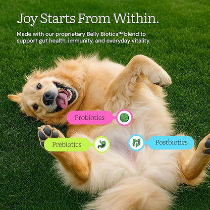 Get Joy Freeze Dried Raw Chicken Dog Food, High Protein Grain Free Meal, Topper & Treat, Gut Health Support with Probiotics, Small to Large Breed, 32oz Bag