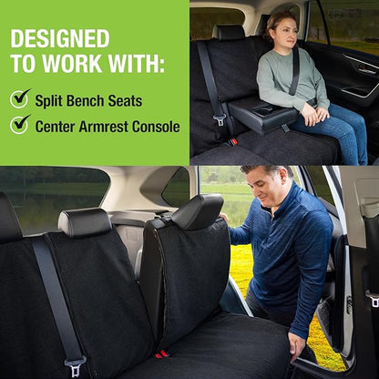 Season Guard Back Seat Towel Seat Cover for Cars; Great for After Gym Workouts, Dogs, and Outdoor Activities; Universal Fit for Cars SUVs Vans Trucks, EZ fit, Non Slip Grip, Black