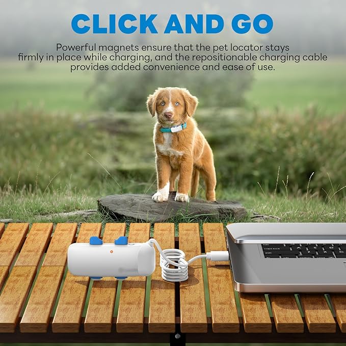 USB Charging Cable Compatible with Tractive GPS Pet Tracker Location Smart Activity for Dogs Replacement Magnetic Charger Base (New White)