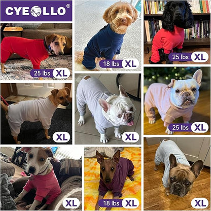 cyeollo Dog Pajamas Thermal Fleece Dog Pjs Fleece Stretchy Jumpsuit Pet Clothes Turtleneck Doggie Winter Warm Outfits for Small Size Dogs Color Grey