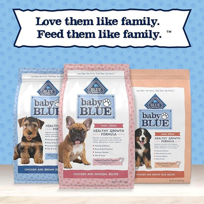 Blue Buffalo Baby Blue Natural Dry Food for Puppies, Healthy Growth Formula with DHA, Savory Chicken Recipe, 11-lb Bag