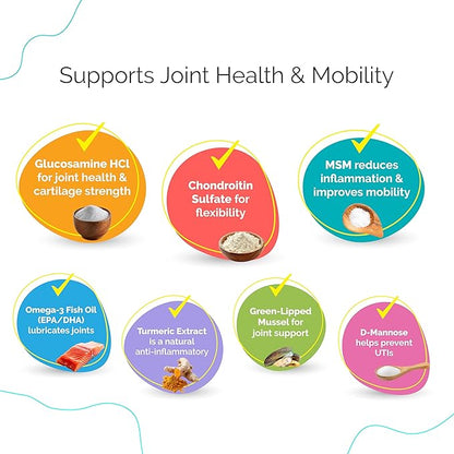 Joint Support Soft Chews Supplements | Cat Wellness Formula with Glucosamine | Joint Support & Pain Relief for Cats of All Ages | Vet-Approved Mobility Support | 200 Count