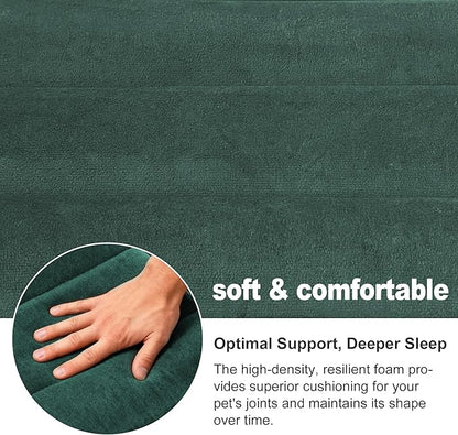 pobopobo Dog Crate Pad, Ultra Soft & Anti-Slip Kennel Mat, Secure Fit for Metal Crates & Dog Cages, Washable Cozy Bed for Small Medium Large Dogs (Green, L(34"*20"*1.5"))