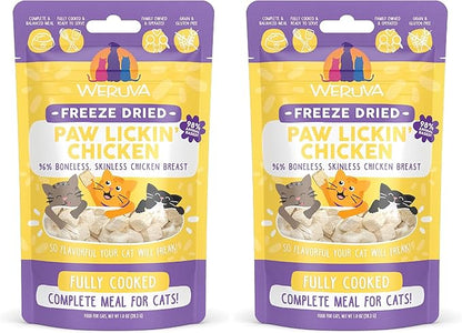 Weruva Cat Freeze Dried, Paw Lickin' Chicken with Chicken Breast, 1oz Bag (Pack of 2)