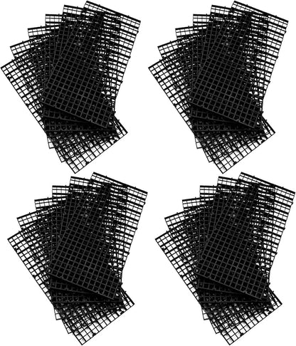ALEGI 24 Pcs Aquarium Fish Tank Divider Plastic Egg Crate Aquarium Filter Bottom Tray Grid Isolation Board Partition Net Pane Separator (S 24pcs Black)