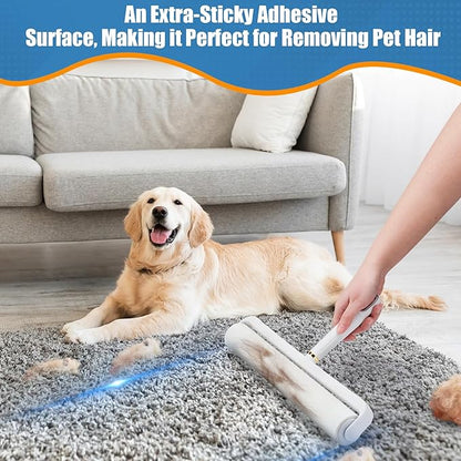 Dymoll 14.17" Lint Roller Refills, Extreme Sticky Large Surface Lint Roller for Cleaning Pet Hair, Wall, Dust, Carpets, Floor, Clothing, Car, 4 Rollers Total 360 Sheets