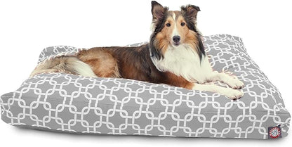 Majestic Pet Gray Links Large Rectangle Indoor Outdoor Pet Dog Bed With Removable Washable Cover