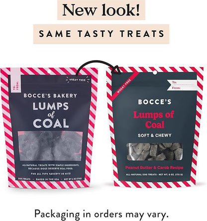 Bocce's Bakery Lumps of Coal Soft & Chewy Dog Treats, Natural Wheat-Free Christmas Dog Treats, 6 oz