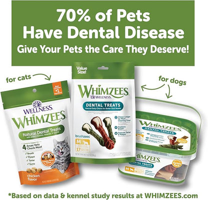Wellness WHIMZEES Cat Dental Treats, Freshens Breath, Chicken and Tuna Flavor, 4.5 oz Bag