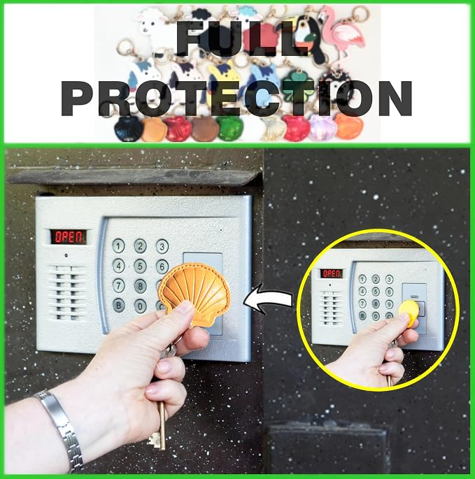 Leather Keychain Holder Case Compatible with AirTag,Cute Protective Bright Cover with Keyring,Anti-Scratch Finder GPS Tracker Case for Wallet Keys,Bag,Pets,Backpack(Yellow)