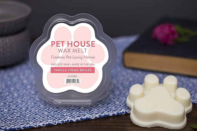 Pet House Scented Wax Melts Long-Lasting, Pet-Friendly Plant Based, Wax Melts for Home, Vanilla Creme Brulee 3 OZ Each, 2 Pack
