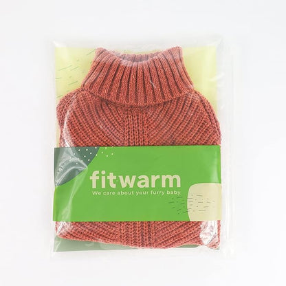 Fitwarm Thermal Knitted Dog Sweater Doggy Winter Coat Pet Clothes Doggie Turtleneck Jacket Puppy Outfits Cat Sweatsuit Red XS