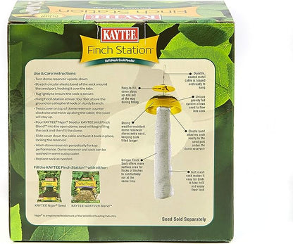 Kaytee Wild Bird Finch Station Soft Mesh Sock Feeder, Includes 2 Socks