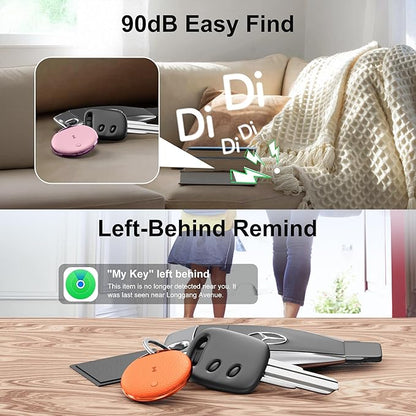 Air Tracker Tags-4 Pack, Smart Tag Work Compatible with Apple Find My (iOS Only), Bluetooth Tag Item Finders IP68 Waterproof Replaceable Battery for Wallet, Luggage, Backpack, Key, 4 Colors