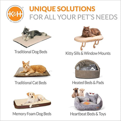 K&H Pet Products Thermal-Bowl Heated Water Bowl for Cats & Dogs Outside, Safety Listed Outdoor Heated Dog Dish for Pets, Automatic No Freeze, Anti Chew Cord - 1.5 Gallons Granite 25W