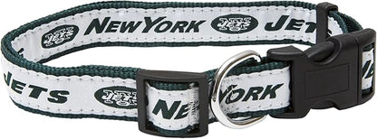 Pets First NFL New York Jets Licensed PET COLLAR, Small - Heavy-Duty, Strong, and Durable Dog Collar. Available in 31 Football Teams and 4 Sizes