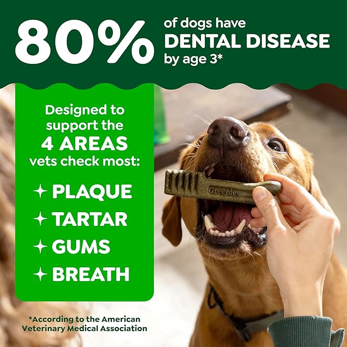 Greenies Dog Treats Veterinarian-Recommended Natural Dental Treats for Dogs, Teenie Size, Sweet Potato Flavor, 12 oz. Pack, 43 Count