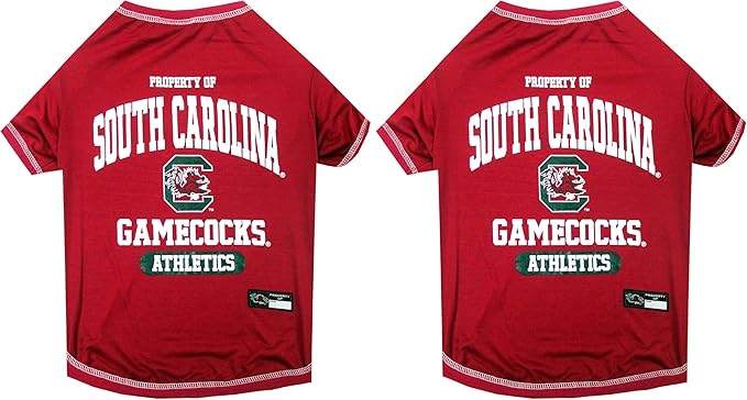 Pets First Collegiate South Carolina Gamecocks Dog T-Shirt, X-Large. - Licensed Shirt for Pets Team Colored with Team Logos.- Premium Stretchable Materials for The Comfrot of Your Dog & Cat.