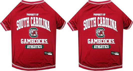 Pets First Collegiate South Carolina Gamecocks Dog T-Shirt, X-Large. - Licensed Shirt for Pets Team Colored with Team Logos.- Premium Stretchable Materials for The Comfrot of Your Dog & Cat.