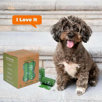 Best Pet Supplies Dog Poop Bags for Waste Refuse Cleanup, Doggy Roll Replacements for Outdoor Puppy Walking and Travel, Leak Proof and Tear Resistant, Thick Plastic - Green (Unscented), 600 Count