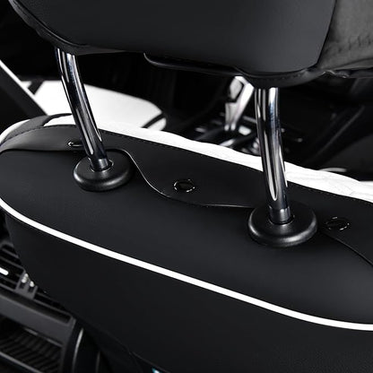 FLORICH Leather Cars Seat Covers Front Pair Seat Covers for Car Waterproof Automotive Seat Cover Vehicle Seat Interior Cushion Universal Fit for Most Car Truck SUV, Black&White