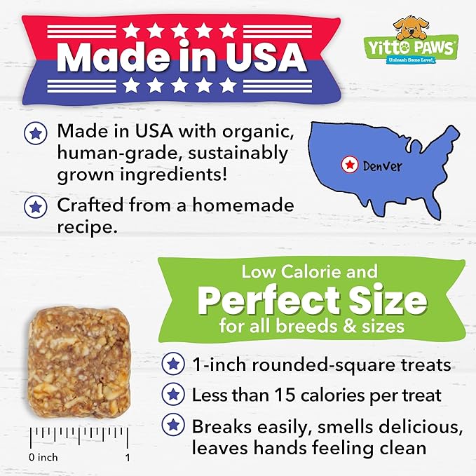 Organic Dog Treats – Crunchy, Blueberry & Peanut Butter Training Dog Biscuits – Vegan, Human-Grade, No Sugar Added – Healthy, All Natural – Made in USA, (8 oz)