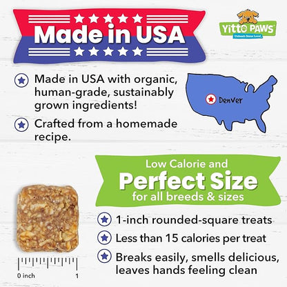 Organic Dog Treats – Crunchy, Blueberry & Peanut Butter Training Dog Biscuits – Vegan, Human-Grade, No Sugar Added – Healthy, All Natural – Made in USA, (8 oz)
