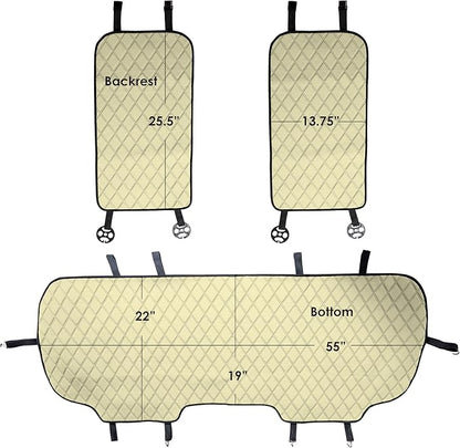 FH Group Car Seat Cushion Neosupreme Automotive Seat Cushions - Universal Fit, Rear Car Seat Cushion, Car Seat Cushions With Non-Slip Silicone Backing for SUV, Sedan, Van Rear Set Beige