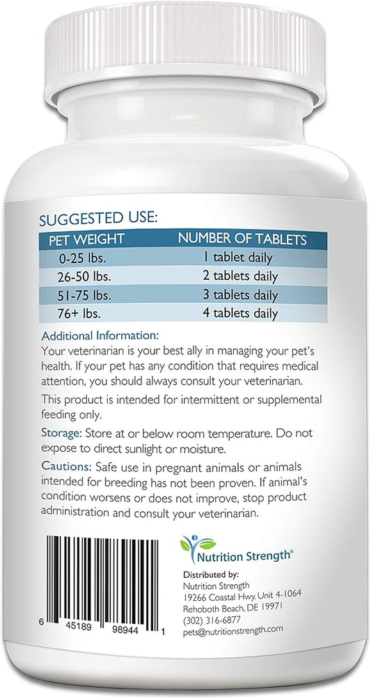 Thyroid Supplement for Dogs, Support for Hypothyroidism in Dogs with Organic Bladderwrack, Promotes Normal Function of Endocrine and Enzyme Systems, 120 Chewable Tablets