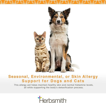 Herbsmith Clear Allerqi – Allergy Aid for Cats & Dogs – Pet Allergy Support – Anti Itch Pills for Dogs & Cats - 90 Tablet