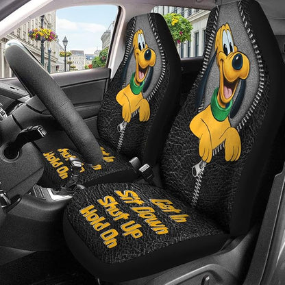 GENANY Cute Cartoon Dog Car Seat Covers Set of 2, Breathable Front Seat Covers for Truck Sedan SUV, Cartoon Car Accessories, Dog Gift for Women Men