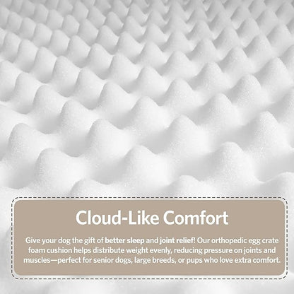 MidWest Homes for Pets Orthoperdic Egg-Crate Nesting Pet Bed w/ Teflon Fabric Protector, Medium Brown