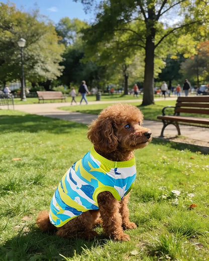 PET SHOW 4 Pack Summer Dog Shirts for Small Doggies Boy UPF 50+ UV Sun Protection Cooling Clothes Tank Top Shark Puppy Kitten Cats T-Shirts Pet Holiday Party Sleeveless Vest Blue(Small)