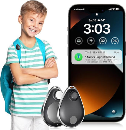 Utag GPS Tracker for Kids Hidden 2pack, Security Tag with Pins Works with Find My (iOS only), Lost Mode, Anti-Removal Tracking Device for Children, Elderly, Pets, Backpack, Vehicles, No Monthly fee