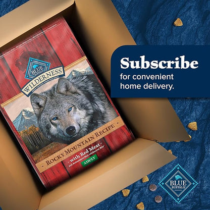Blue Buffalo Wilderness Rocky Mountain High-Protein Adult Dry Dog Food Wholesome Grains Red Meat, 24lb. Bag