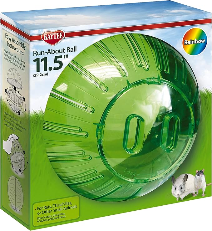 Kaytee 11.5" Assorted Color Run-About Exercise Ball For Pet Rats & Chinchillas