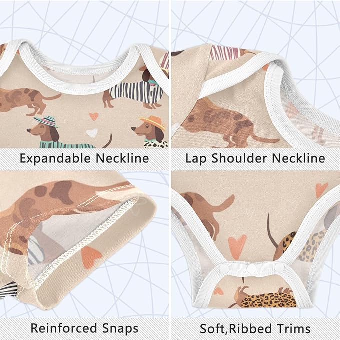 Bright Emotions Raccoons Baby Short Sleeve Bodysuits Romper Unisex Infant Outfit Wrapping Clothes for Boy Girl kids 3M