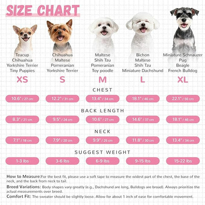 ABRRLO Small Dog Sweaters Cute Bear Dog Cardigans Clothes for Small Medium Dogs Boy Girl Puppy Cat Knitting Cardigan Outfits Dogs Winter Coats Warm Pet Doggy Clothes Soft Knitwear (Pink, Medium)