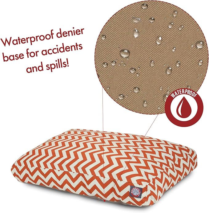 Majestic Pet Chevron Rectangle Dog Bed Washable – Non Slip Comfy Pet Bed – Crate Bed with Removable Washable Cover – Kennel Bed for Sleeping, Polyester Fiber, Small, Burnt Orange
